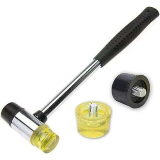OEM Martillo De Goma, Martillo Peque&ntilde;o De Goma De Nailon De 25 Mm Con 2 Cabezales De Repuesto