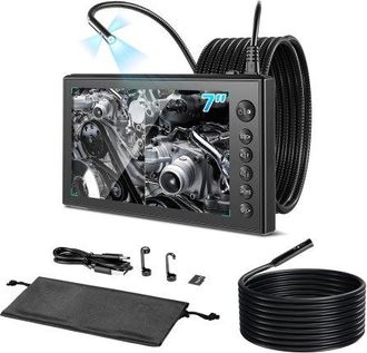OEM Endoscopio De Triple C&aacute;mara Con Pantalla Ips, C&aacute;mara De Inspecci&oacute;n Con Pantalla Dividida, Sonda De 8 Mm, Cable De 3 M Y 5 M, Bater&iacute;a 5000 Mah, Luces L
