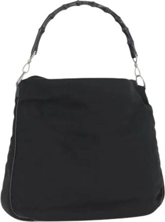 Gucci Pre-owned Vintage Tas met Bamboe Handvat - Dames - Vintage Schoudertas - Zwart - ONE Size - Bamboe - Vintage