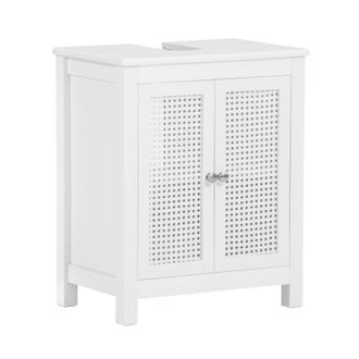 SoBuy Armario para debajo del lavabo 2 puertas madera blanco