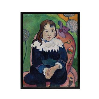 Artery8 Mr Loulou Colourful Portrait Paul Gauguin Framed Canvas Wall Art Print | Size: W24 x H32