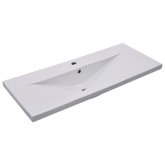 vidaXL Lavabo Encastrado De Cer&aacute;mica Blanco 101x39,5x18,5 Cm Vidaxl