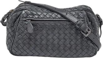 Bottega Veneta Pre-owned Leren Crossbodytas - Dames - Vintage Schoudertas - Zwart - ONE Size - Leer - Vintage