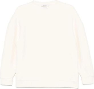 Max Mara Truien & Vesten, Dames, Wit, S, Wol, Ivoor Wol-Kasjmier Gebreide Crew Neck Sweatshirt