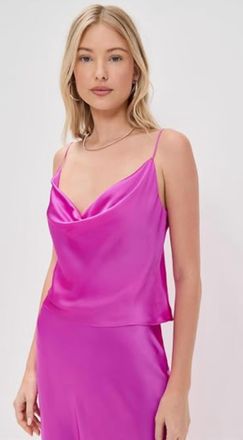 L'agence Calista Cowl Neck Cami Top In Bright Purple