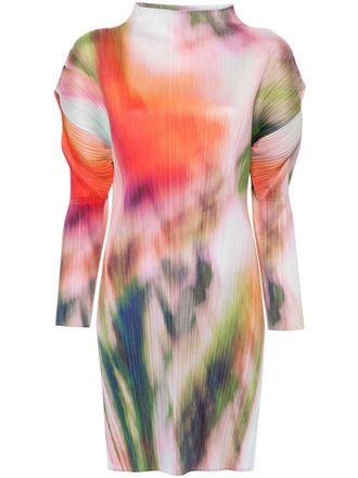 Pleats Please Issey Miyake Abito corto con fantasia tie-dye - Rosa