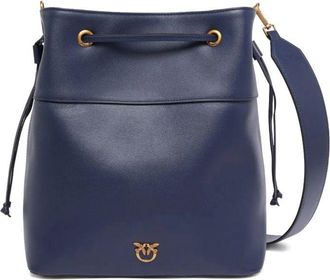 Pinko Structured Shoulder Bag With Drawstring Closure And Star Embellishments
