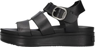 Shabbies Amsterdam Maro Bold Sandal - Dames - Sandalen - Zwart - 39 EU - Leer - Schoenen