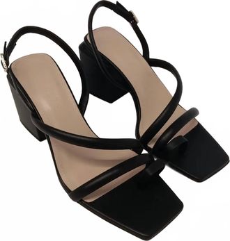 Lafayette 148 New York Womens Soft Calfskin Leather Heeled City Slingback Sandals In Black