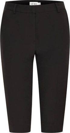 Ichi Zwarte Slim-Leg Capri Broek - Dames - Korte Broeken - Zwart - S - Korte Broeken