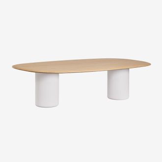 Sklum Mesa De Comedor Ovalada En Mdf Y Cemento Lysander Sklum