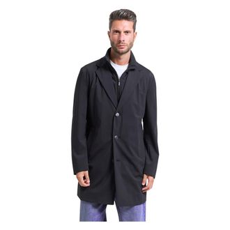 HUGO BOSS 3-in-1 Overcoat - Heren - Mantel - Blauw - XL - Leer - Jassen