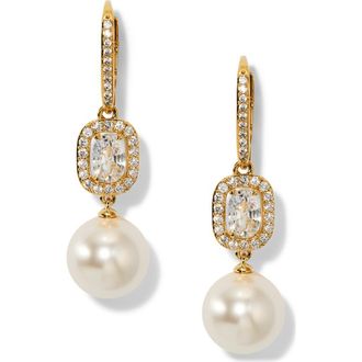 Nadri Undersea Imitation Pearl Leverback Drop Earrings in Gold at Nordstrom