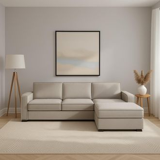 Dmora Sof&aacute; Fijo Dkiyin, Sof&aacute; De Esquina, 100% Made In Italy, Sof&aacute; Sal&oacute;n Con, Pen&iacute;nsula Contenedor Derecha, Con Reposabrazos Est&aacute;ndar, Cm 280x95h90, T&oacute;rtola 