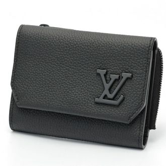Louis Vuitton Black Noir Leather Wallet (Tri-Fold) (Pre-Owned)