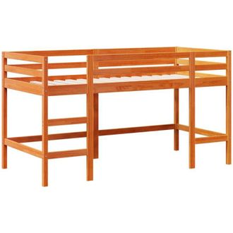 vidaXL Kids Loft Bed without Mattress with Ladder Wax Brown 90x200 cm Vidaxl