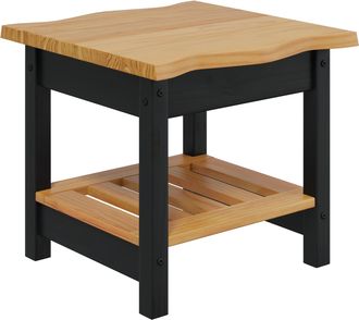 vidaXL Mesa Lateral Ekai Negro 50 X 50 X 45,5 Cm Madera De Pino Maciza Vidaxl