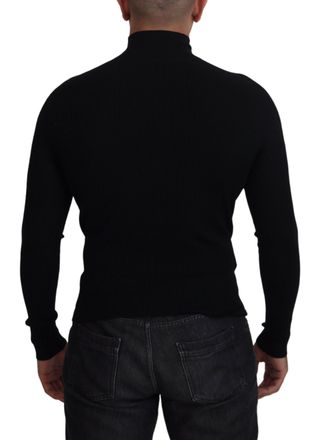 Dolce & Gabbana Mens Half-Zip Turtleneck Wool Black
