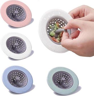 No Brand Allecto Plus - Juego De 4 Coladores De Silicona Para Fregadero De Cocina Y Ba&ntilde;o - Filtro De Desag&uuml;e - Protector De Desag&uuml;e - Colador Antibloqueo