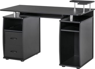 HOMCOM Homcom - Scrivania Moderna In Legno Con Cassetti E Porta Tastiera Casa E Ufficio