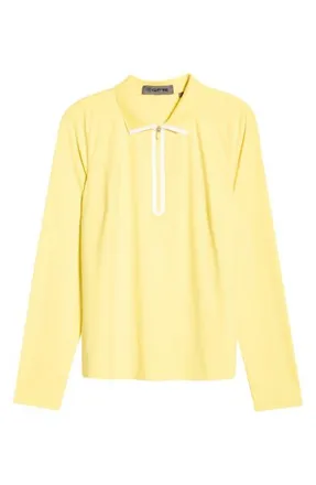 G/Fore Silky Tech Nylon Long Sleeve Golf Polo in Canary at Nordstrom, Size X-Small