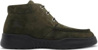 Burberry Square-Toe Suede Log Boots, Brand Size 43 ( US Size 10 )