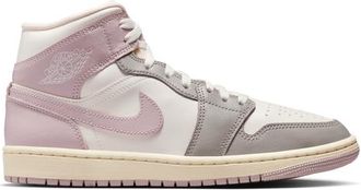 Nike Jordan Womens AJ 1 Mid - Basketball Shoes White/Purple Size 10.0