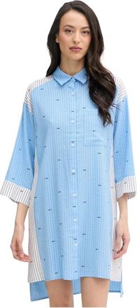 DKNY Nachthemd - Dames - Shirt Kleedjes - Blauw - S - Polyester - Kleedjes