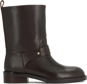 Kazar Instap Lederen Laarsjes - Dames - Enkellaarsjes - Bruin - 41 EU - Leer - Schoenen