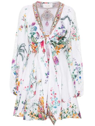 Camilla Mini-jurk met print - Wit