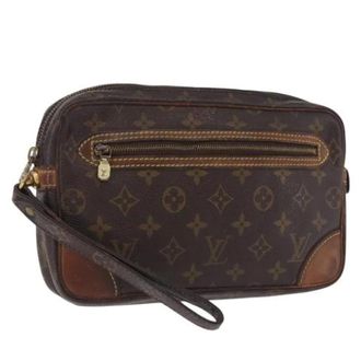 Louis Vuitton Pre-owned Monogram Clutch Bag - Dames - Pre-owned - Bruin - Maat: ONE Size Leer