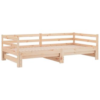Berkfield Home Pull-out Day Bed 2x(80x200) cm Solid Wood Pine in Light Brown