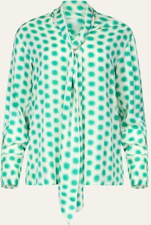 Diane Von Fürstenberg x Henry Zankov Eldridge Oversized Sunburst Tie-Neck Top