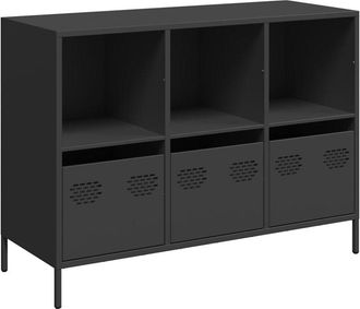 vidaXL Vidaxl - Sideboard Black 101.5x39x73.5 cm Cold-rolled Steel