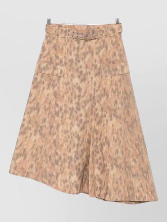 Ganni leopard print a line asymmetrical skirt
