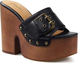 Candie's Crista Platform Slide Sandal in Blklt at Nordstrom, Size 11