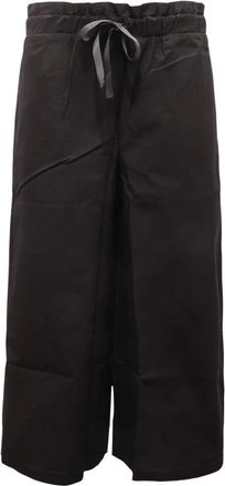 Sun 68 Wide Trousers, female, Black, Size: M Popeline Pant Wide Leg
