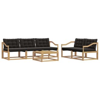 vidaXL Conjunto De Sof&aacute;s De Exterior 6 Pcs Blanco Y Negro Vidaxl