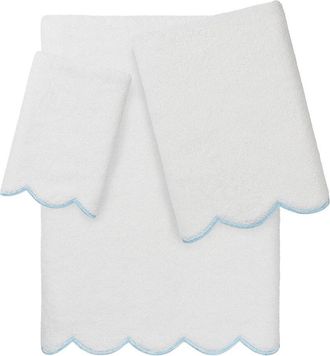 Linum Home Textiles 100% Turkish Cotton Adornia Scallop 3Pc Towel Set