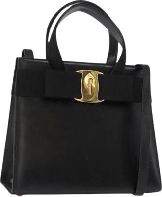 Ferragamo Pre-owned Handbags, female, Black, Size: ONE SIZE Pre-owned Leather handbags