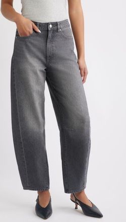 DL1961 Miro Barrel High Rise HIGHLUXE Jeans in Ash Grey at Nordstrom, Size 30