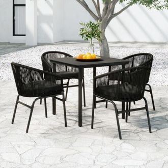 vidaXL Juego De Comedor Para Jard&iacute;n 5 Piezas Negro Vidaxl