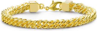 Rachel Glauber 14k Gold Plated Mesh Link Bracelet
