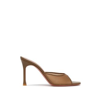 Amina Muaddi Alexa Mesh Slipper 95 - Dames - Muiltjes - Bruin - 41 EU - Leer - Schoenen