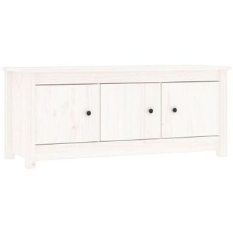vidaXL Vidaxl - Mueble Zapatero De Madera Maciza De Pino Blanco 110x38x45,5 Cm