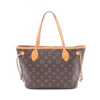 Louis Vuitton Brown Coated Canvas Leather Handbag Tote Bag (Pre-Owned)