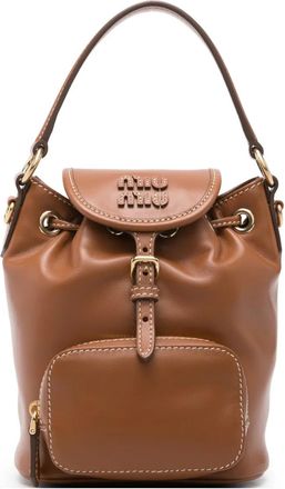 Miu Miu Borsa mini con logo - Marrone