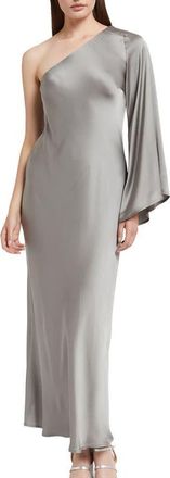 ottod'Ame Asymmetric Viscose Long Dress in Steel at Nordstrom, Size 44