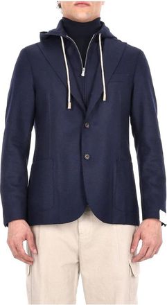 Eleventy Giacca 3 Bottoni Stirato 2 - Heren - Blazers - Blauw - L - Wol - Jassen