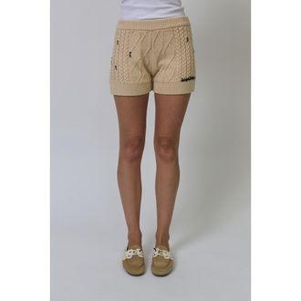 Central Park West Jaden Embroidered Shorts in Tan at Nordstrom, Size X-Small